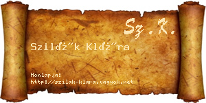Szilák Klára névjegykártya