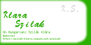 klara szilak business card